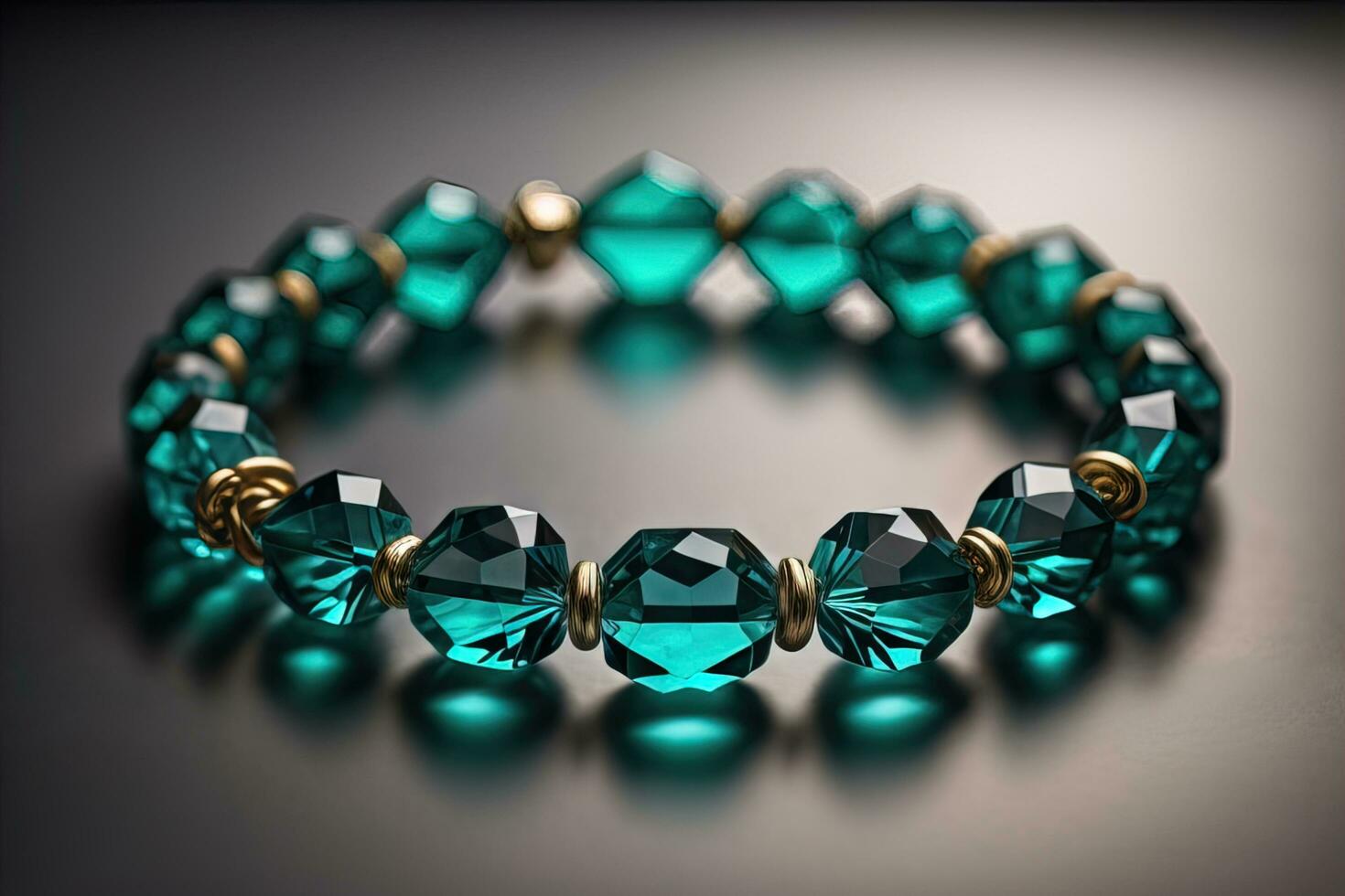 Bracelet with colorful stones on a black background close-up. ai generative photo