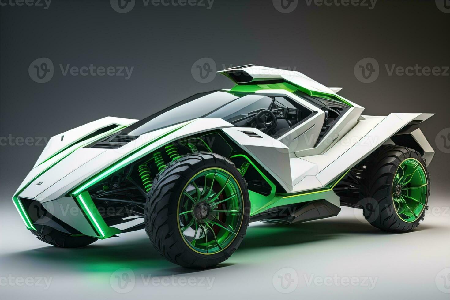 a brand-less generic concept car in studio environment. ai generative photo