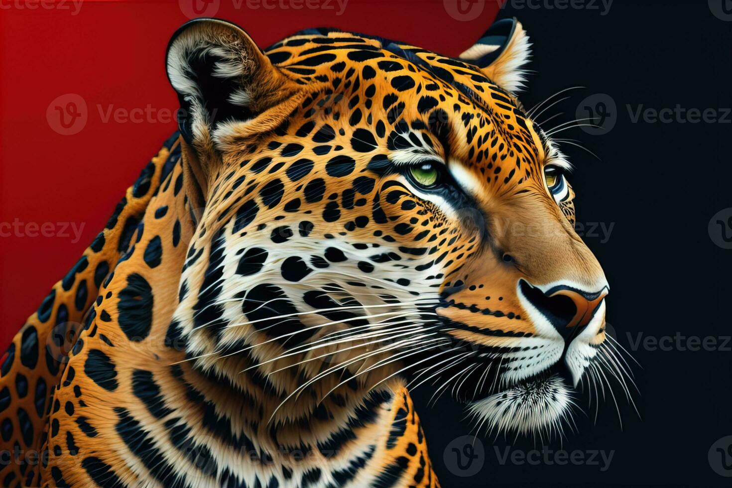 Portrait of a tiger on a solid color background. Close-up. ai generative photo