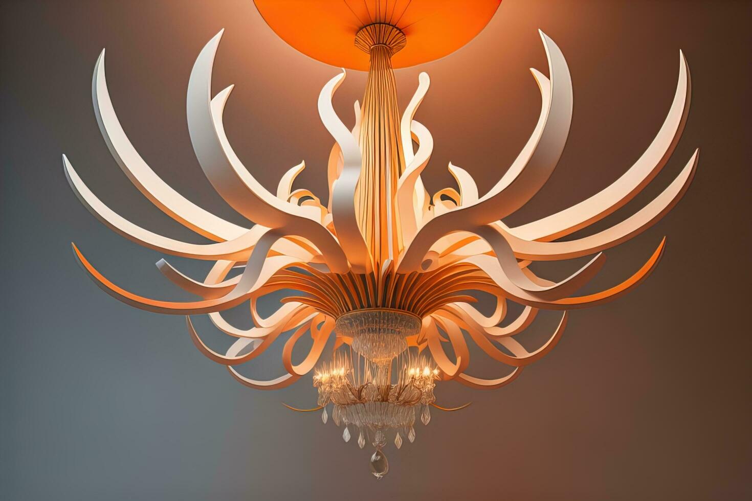 Luxury chandelier isolated on dark background. ai generative photo