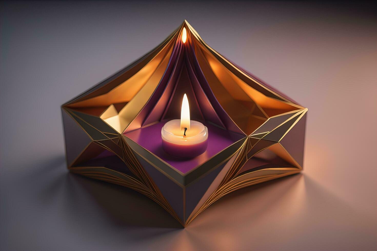 Creative burning candle on a wooden background. ai generative photo