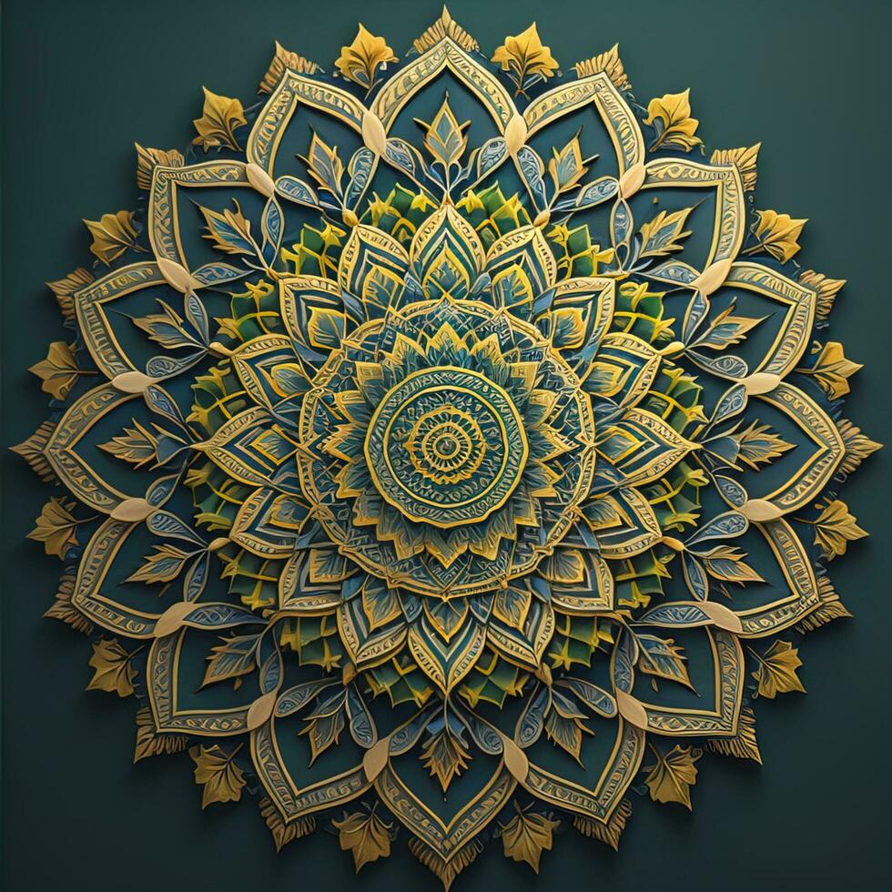 Mandala pattern. Vintage decorative elements. Hand drawn oriental background. ai generative photo
