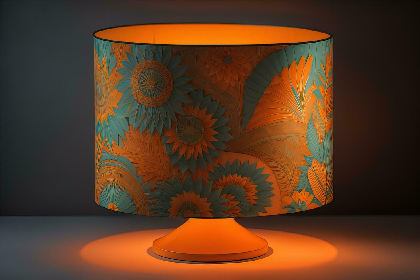 a decorative and colorful lamp on a solid color background. ai generative photo