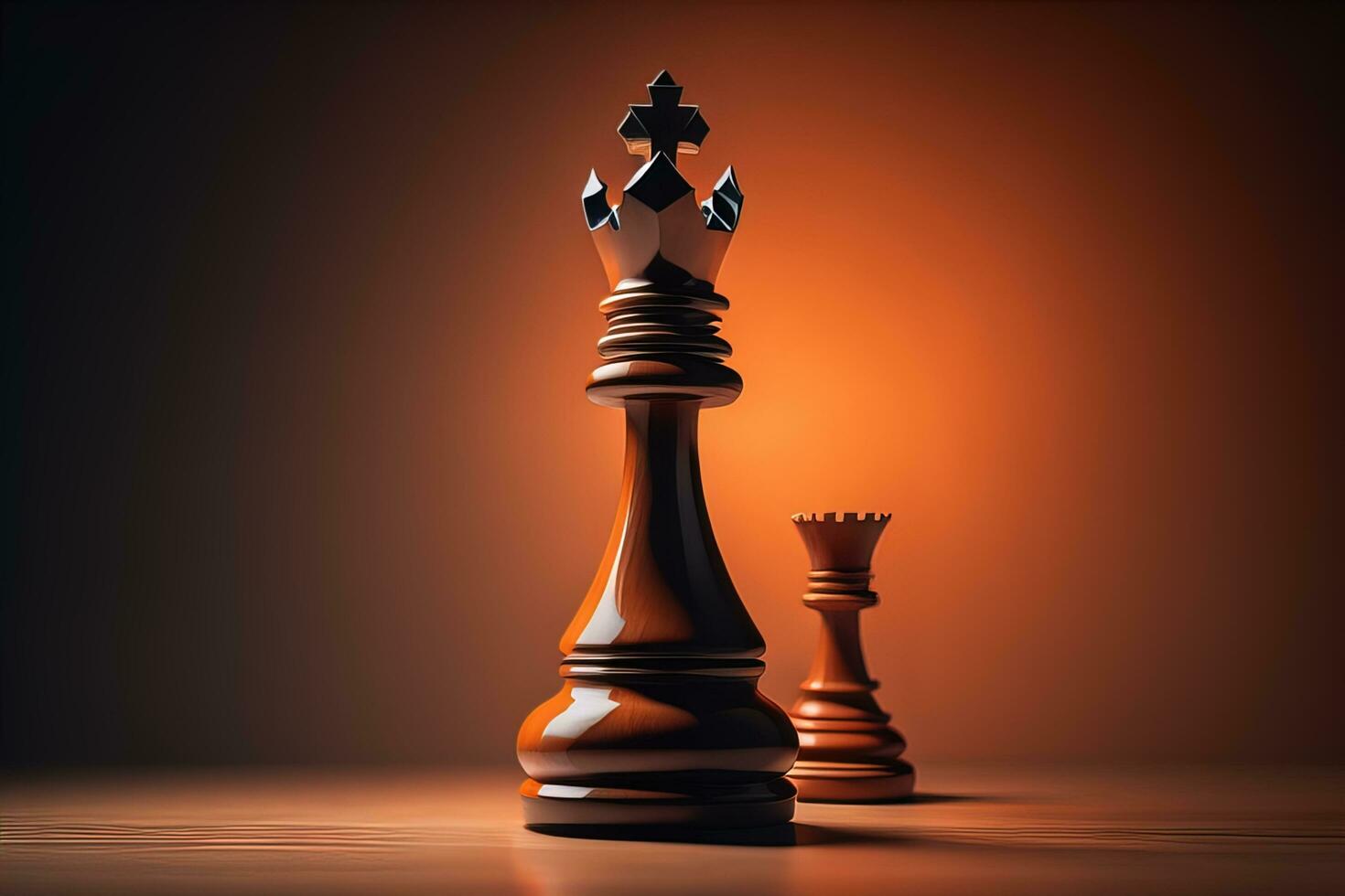 Chess king on a solid color background. ai generative photo