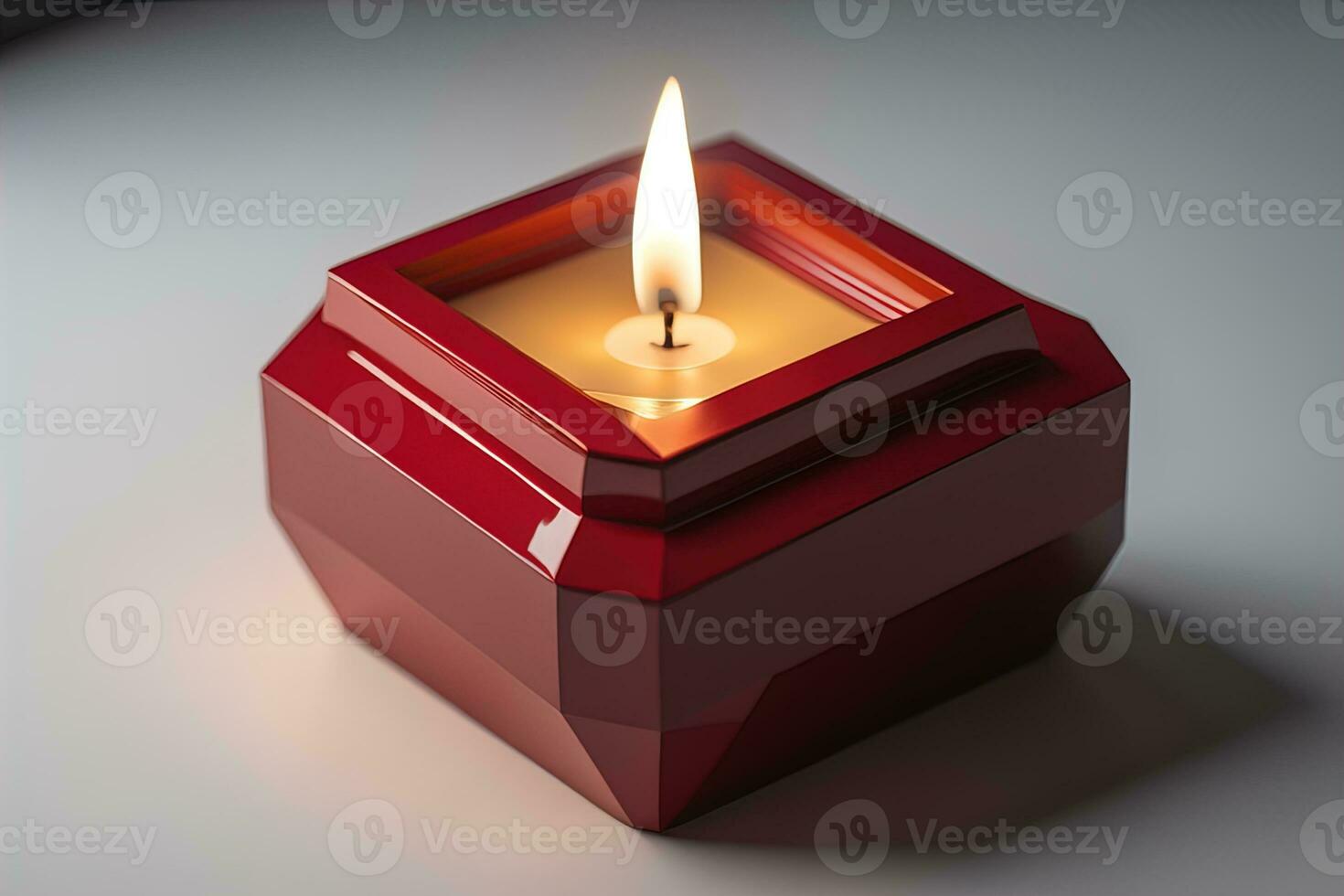 Creative burning candle on a wooden background. ai generative photo