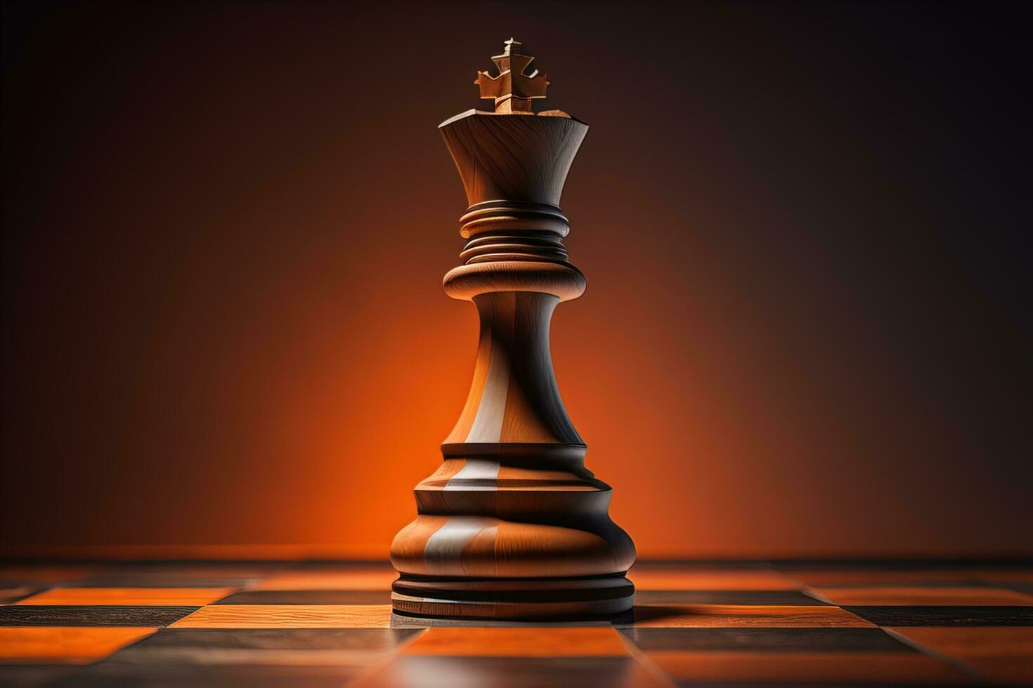 Chess king on a solid color background. ai generative photo
