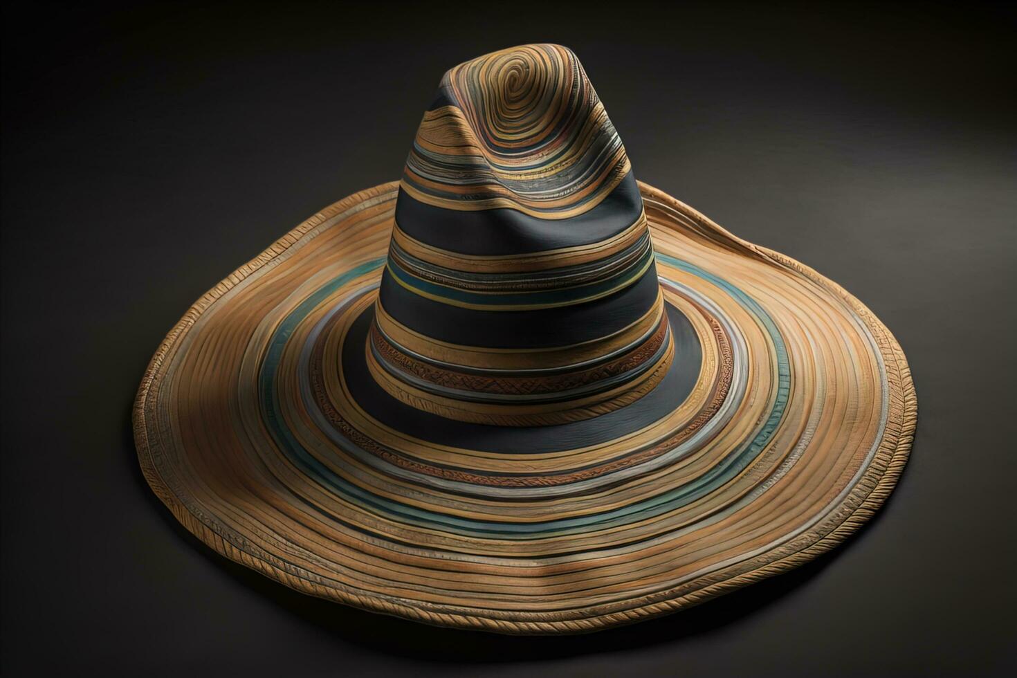 Fashionable hat on a solid color background. ai generative photo
