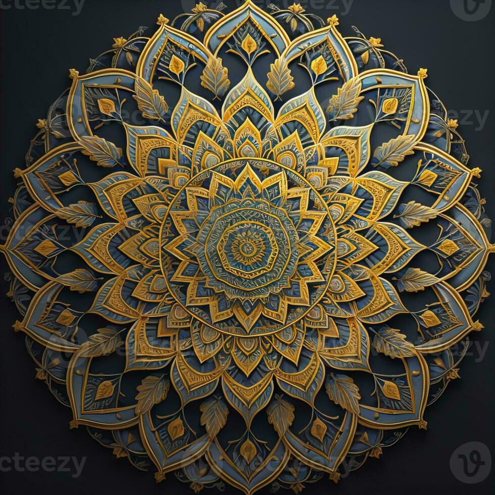 Mandala pattern. Vintage decorative elements. Hand drawn oriental background. ai generative photo