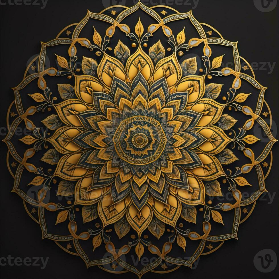 Mandala pattern. Vintage decorative elements. Hand drawn oriental background. ai generative photo