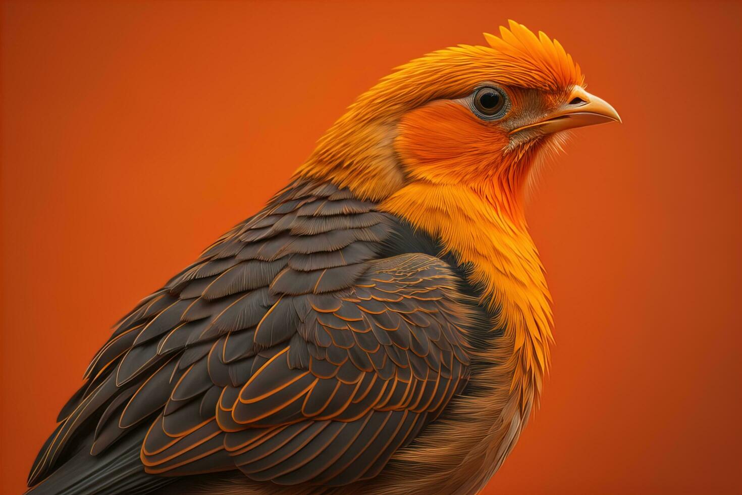 Colorful chicken on a solid color background, studio photo. ai generative photo