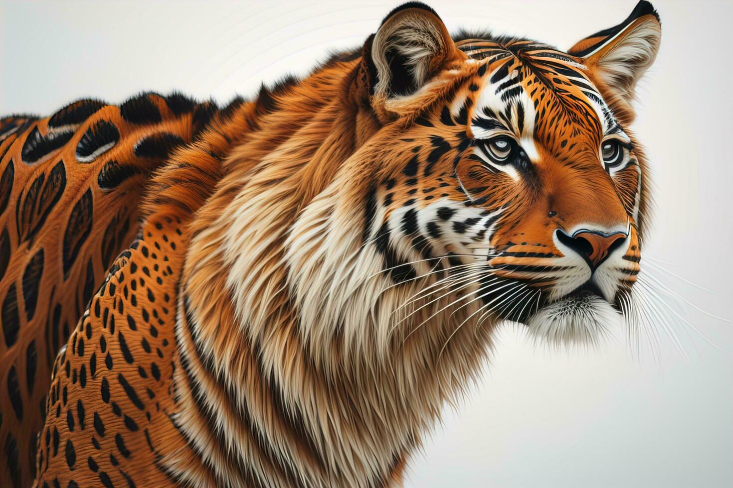 Portrait of a tiger on a solid color background. Close-up. ai generative photo