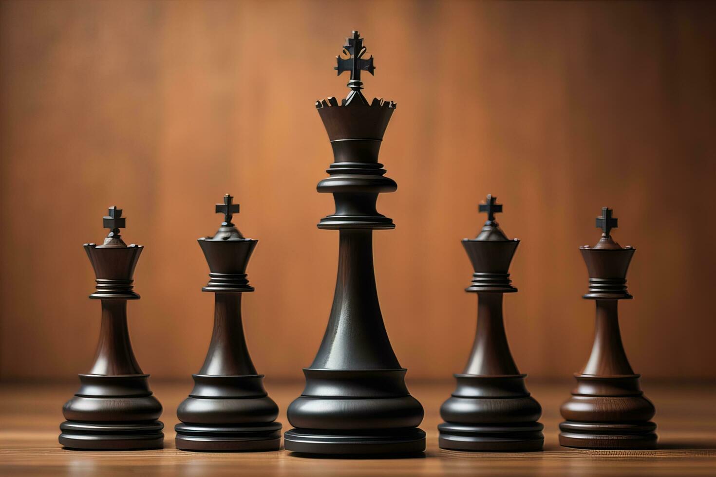 Different chess piece on a solid color background. ai generative photo