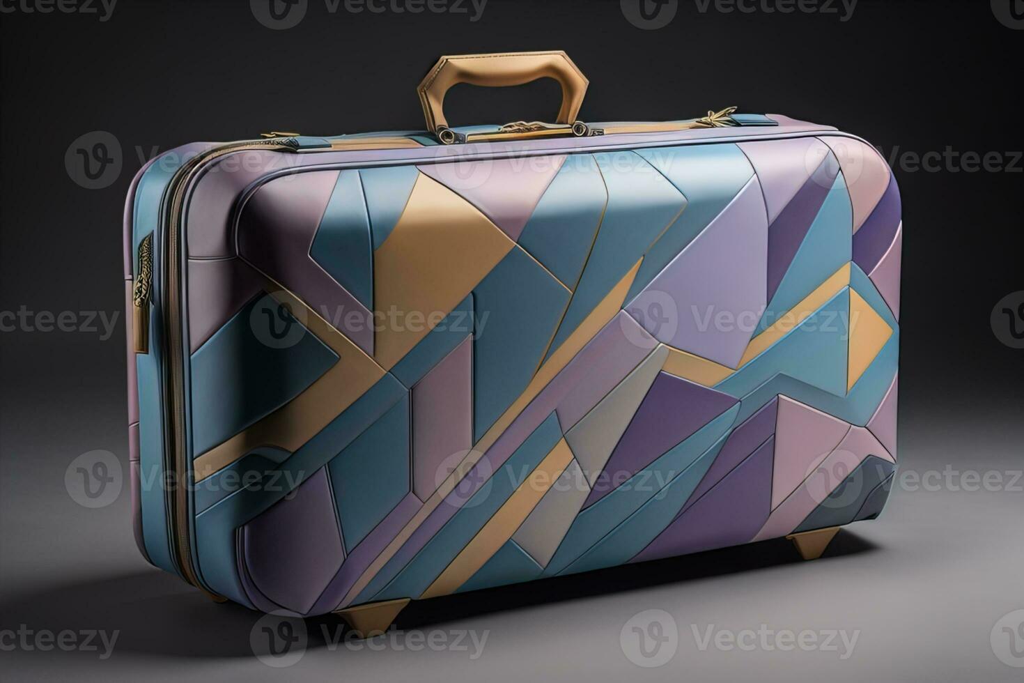 a travel suitcase isolated on a solid color background. ai generative photo