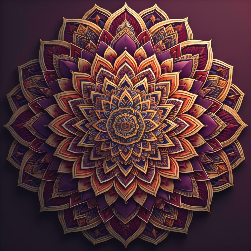 Mandala pattern. Vintage decorative elements. Hand drawn oriental background. ai generative photo