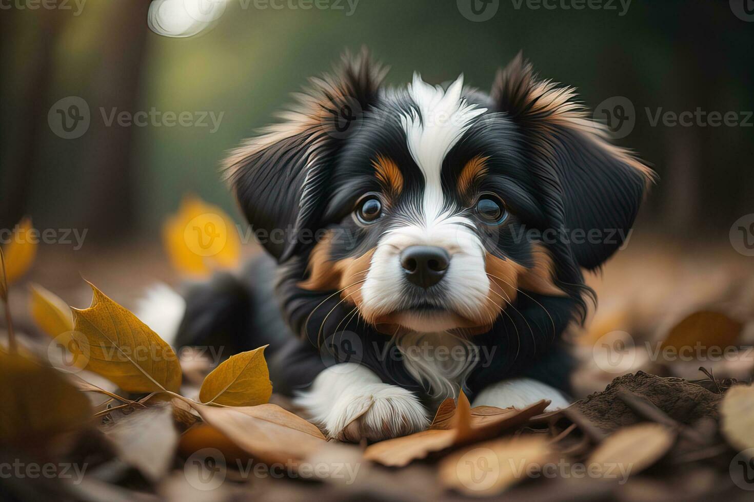 Portrait of a cute dog on a colorful background. Studio shot. ai generative photo