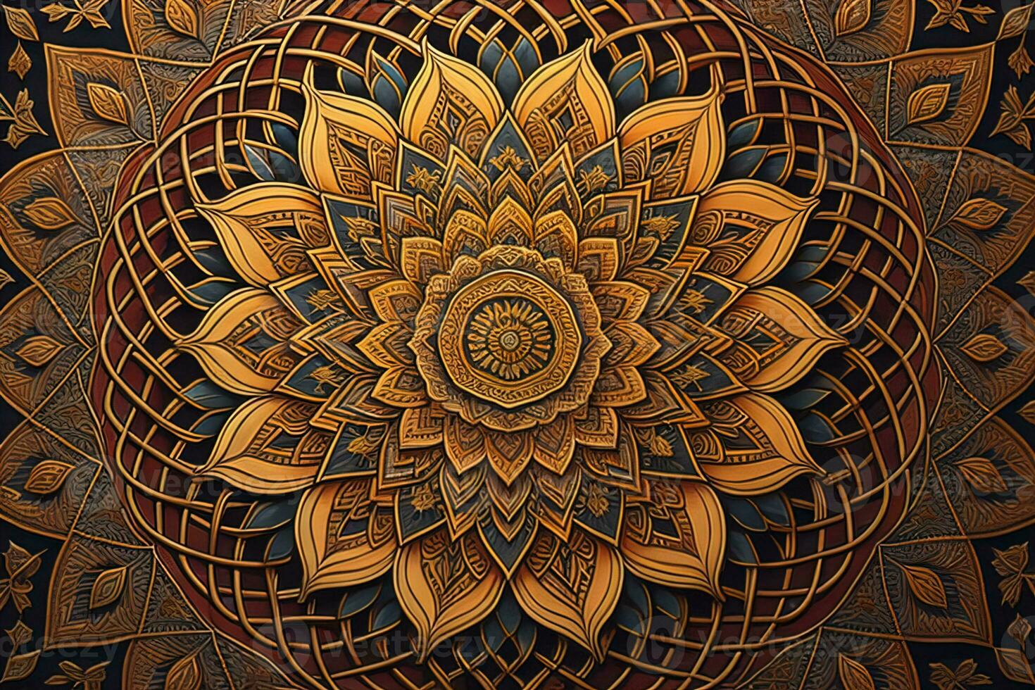 Mandala pattern. Vintage decorative elements. Hand drawn oriental background. ai generative photo