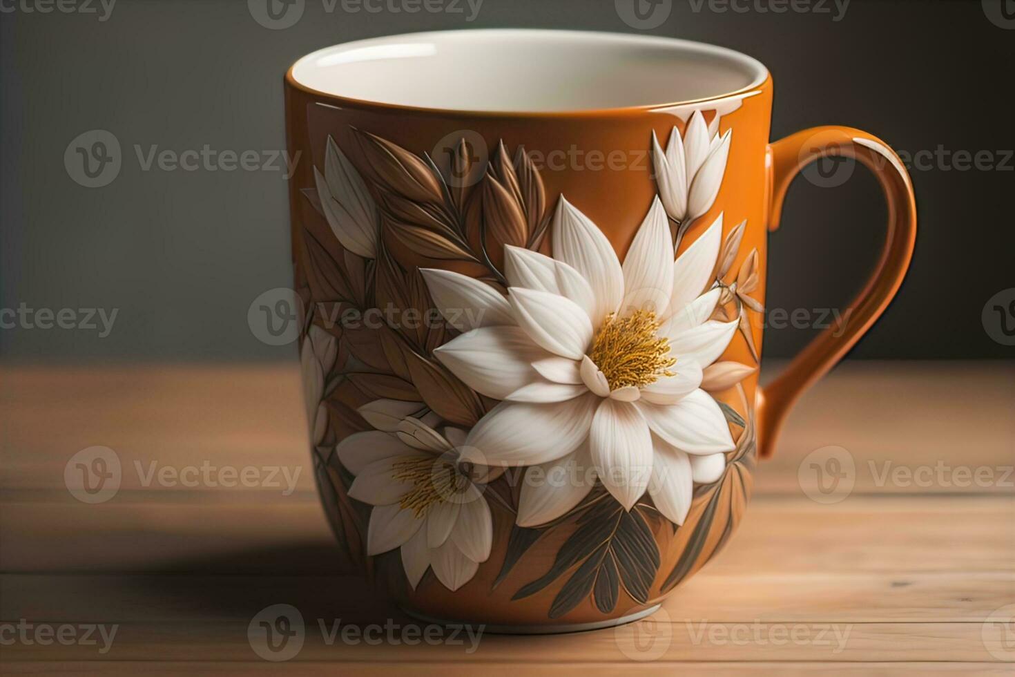 Cup Of Coffee Beautiful And Stylish Coffee Cup On A Solid Colored Cup Of Coffee Beautiful And Stylish Coffee Cup On A Solid Colored Background Ai Generative Photo