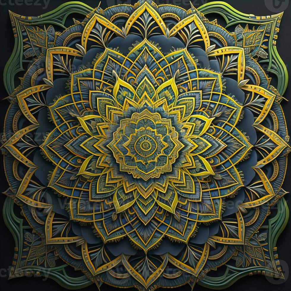 Mandala pattern. Vintage decorative elements. Hand drawn oriental background. ai generative photo