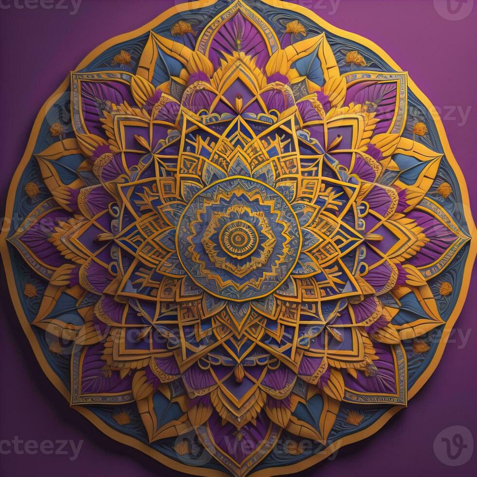 Mandala pattern. Vintage decorative elements. Hand drawn oriental background. ai generative photo