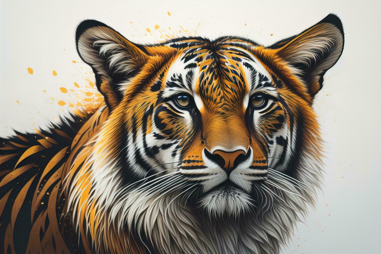Portrait of a tiger on a solid color background. Close-up. ai generative photo