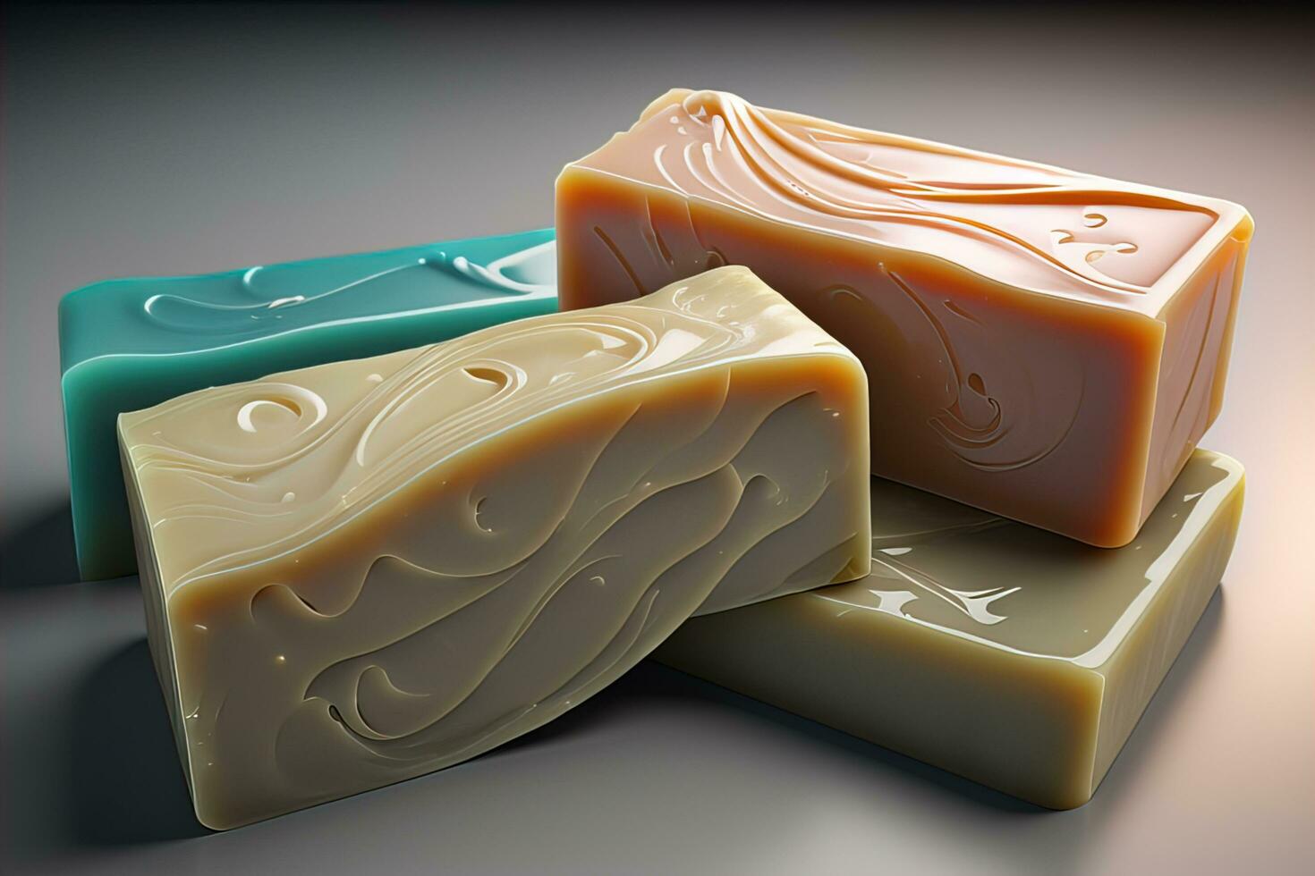 Soap bars on a colored background. ai generative photo