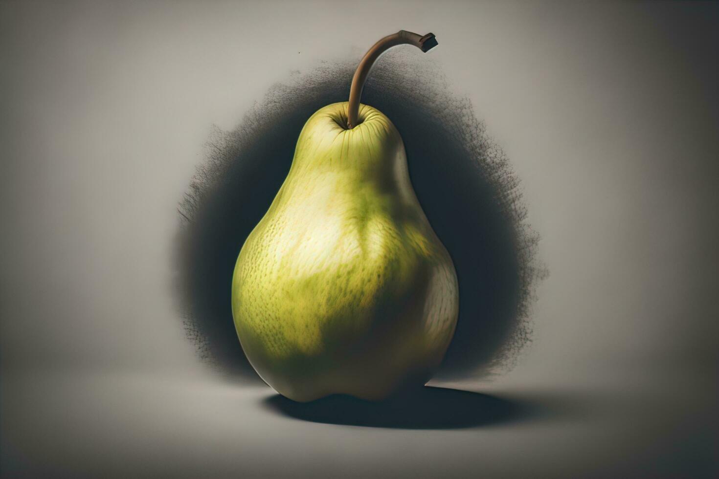 pear on a wooden table solid color in the background, studio shot. ai generative photo