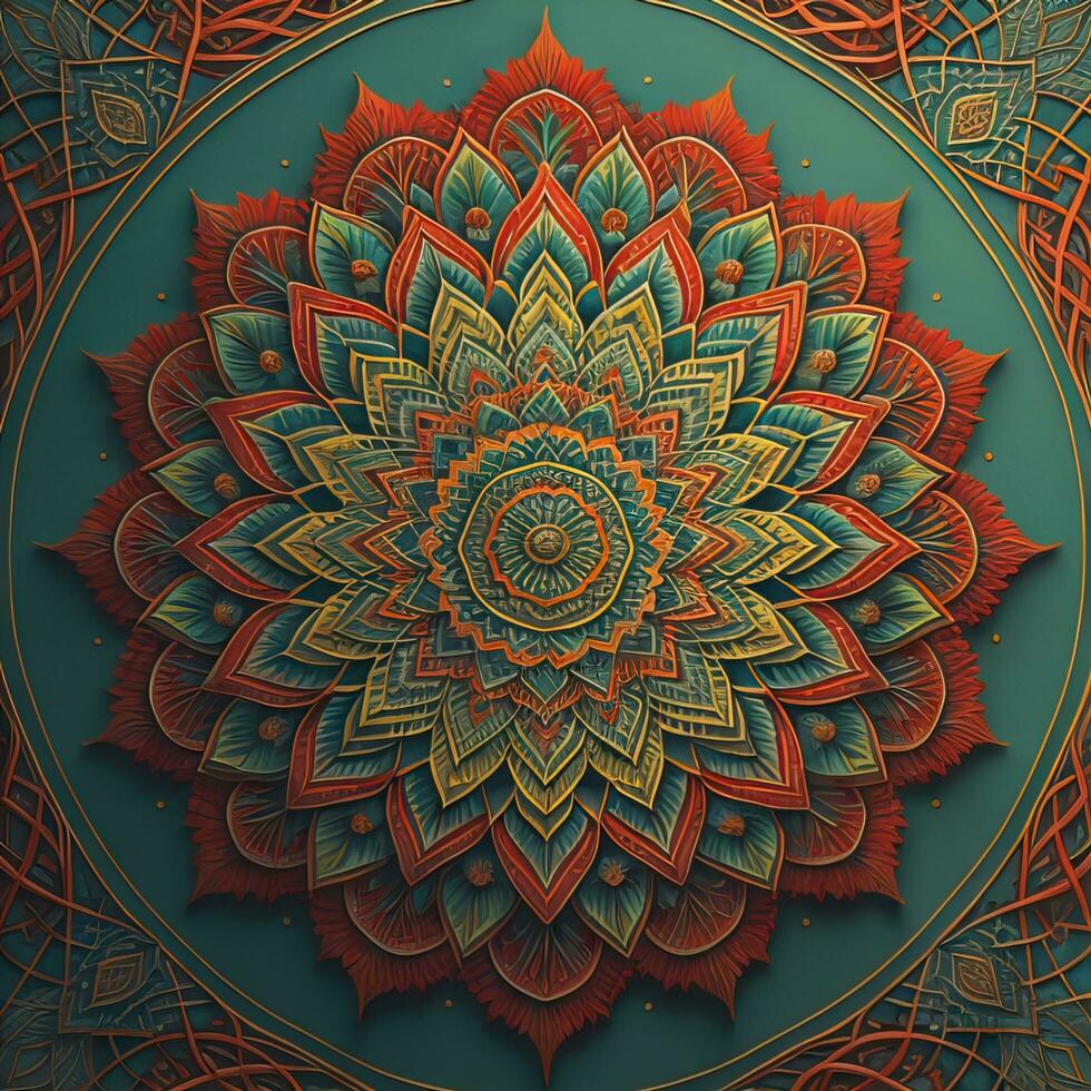 Mandala pattern. Vintage decorative elements. Hand drawn oriental background. ai generative photo