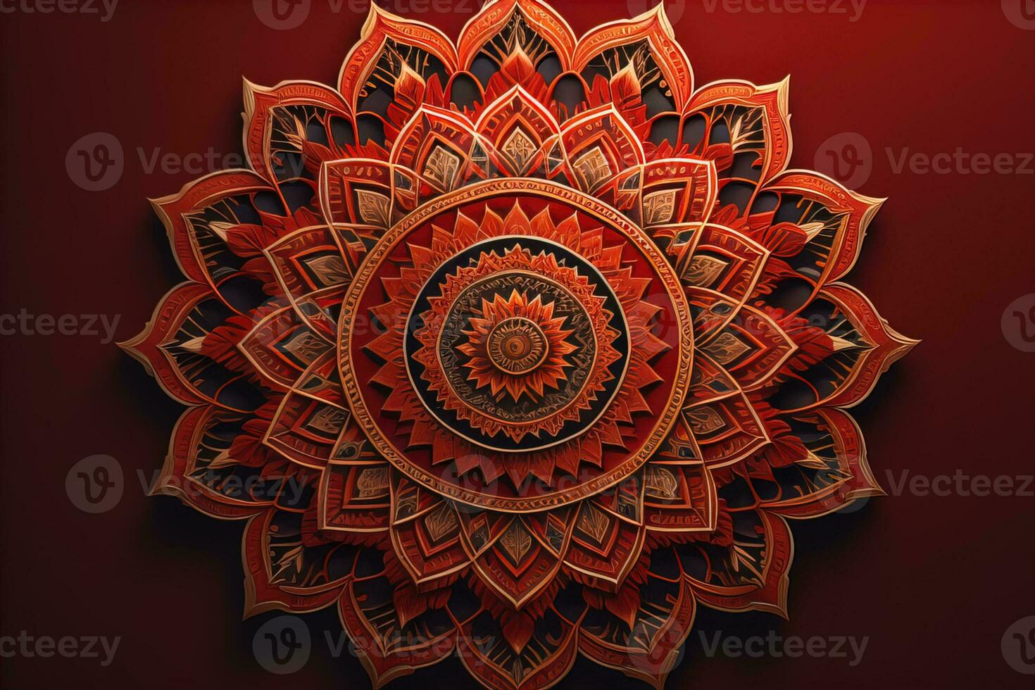 Mandala pattern. Vintage decorative elements. Hand drawn oriental background. ai generative photo