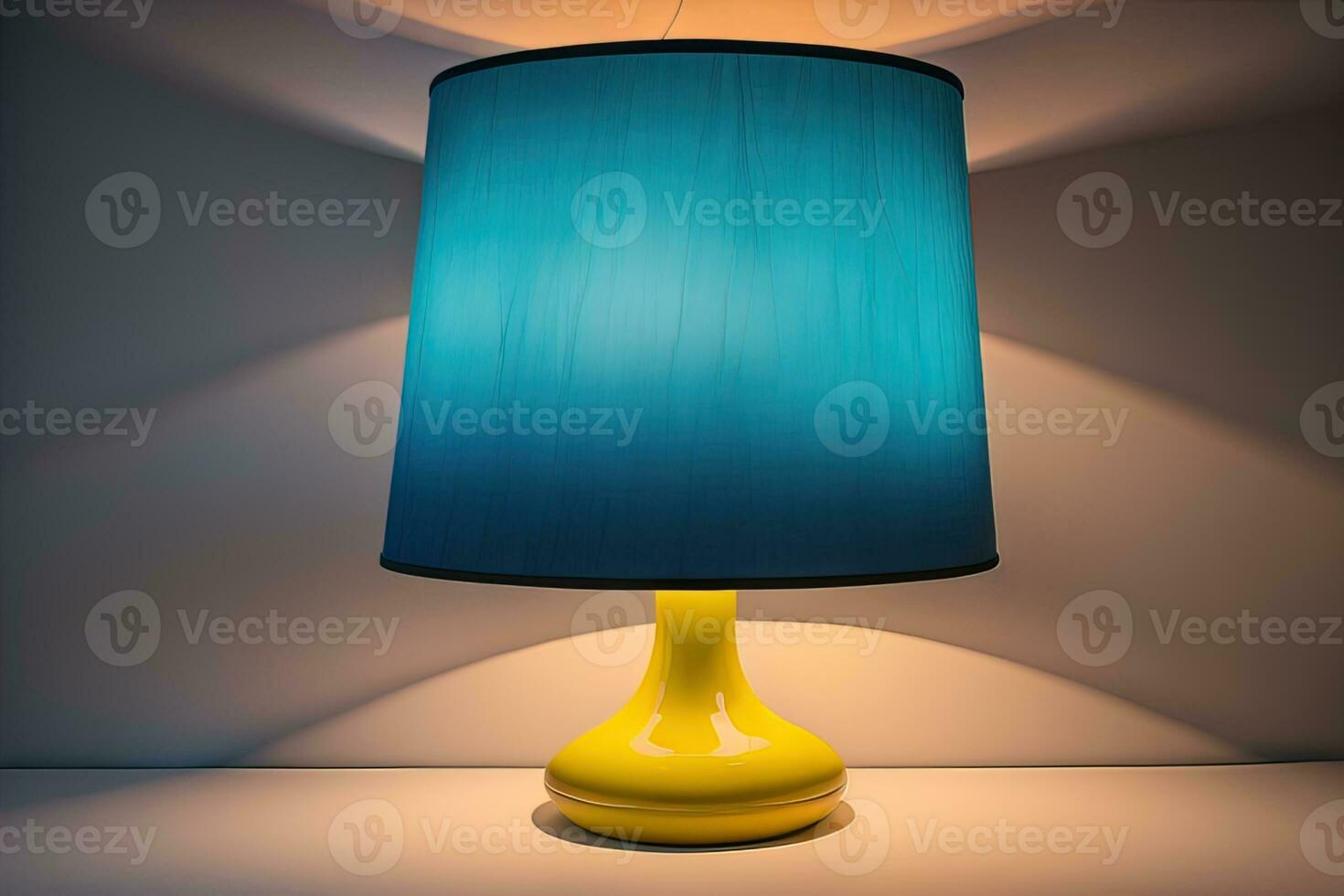 decorative table lamp on solid color background. ai generative photo