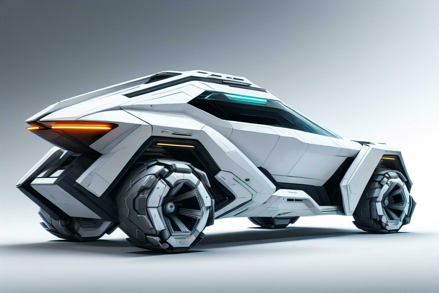 a brand-less generic concept car in studio environment. ai generative photo