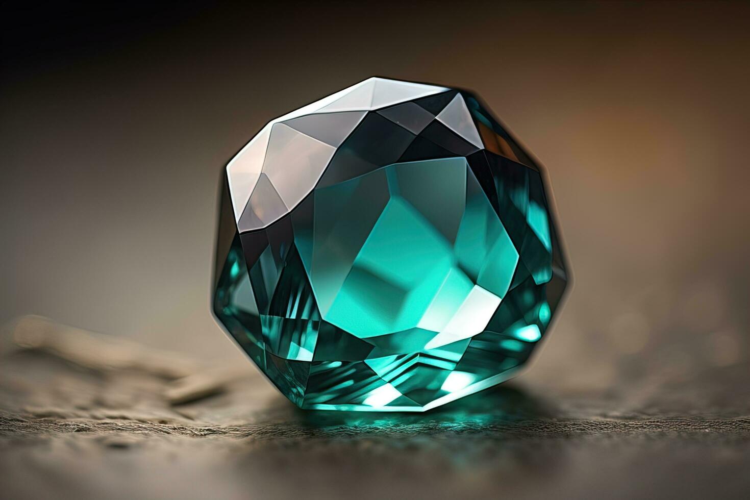 Brilliant multicolored sapphire on a surface. ai generative photo