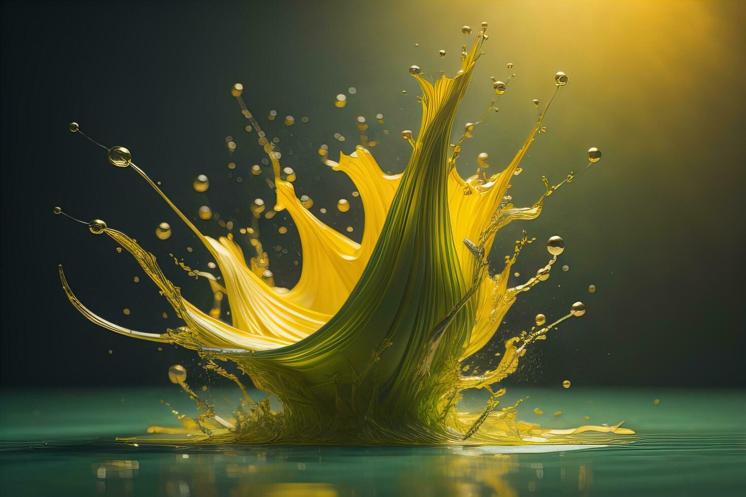 a colorful water splash on a gradient background. ai generative photo