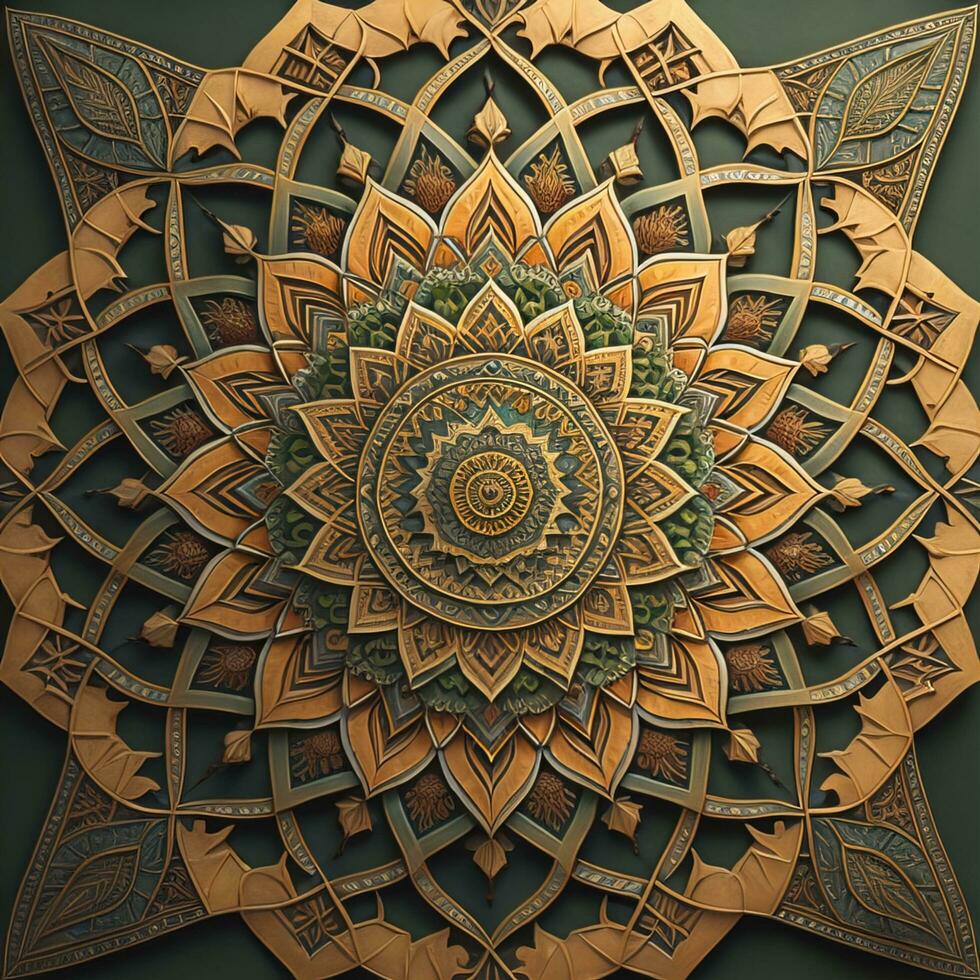 Mandala pattern. Vintage decorative elements. Hand drawn oriental background. ai generative photo