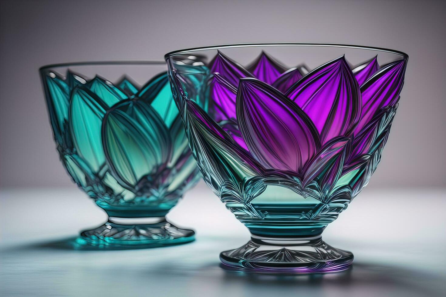 Glasses for different alcoholic beverages. ai generative photo