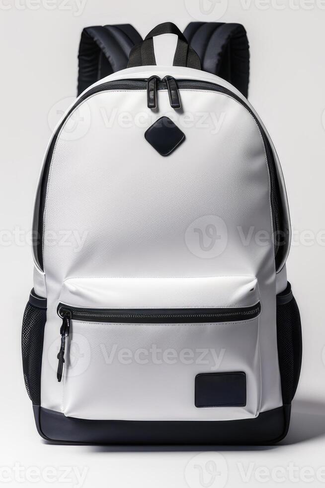Travel bagpack isolated on white background. photo