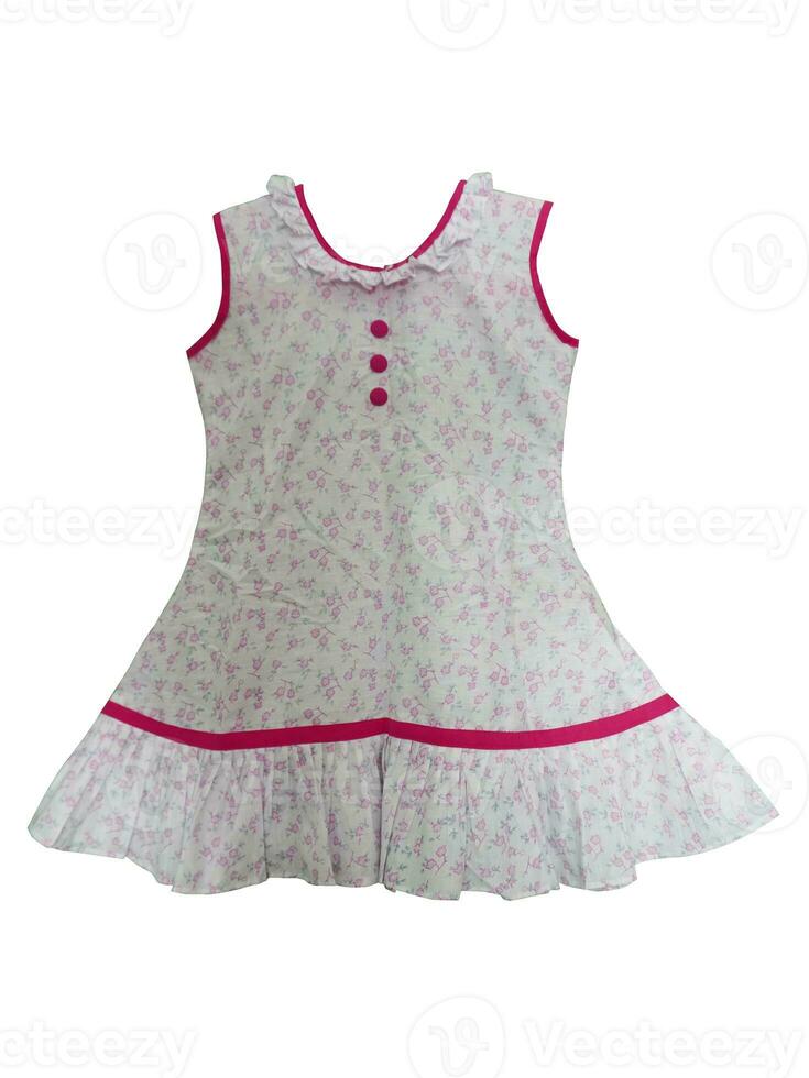 Summer dresses for little girls. Beautiful Baby Frock isolated on white background photo