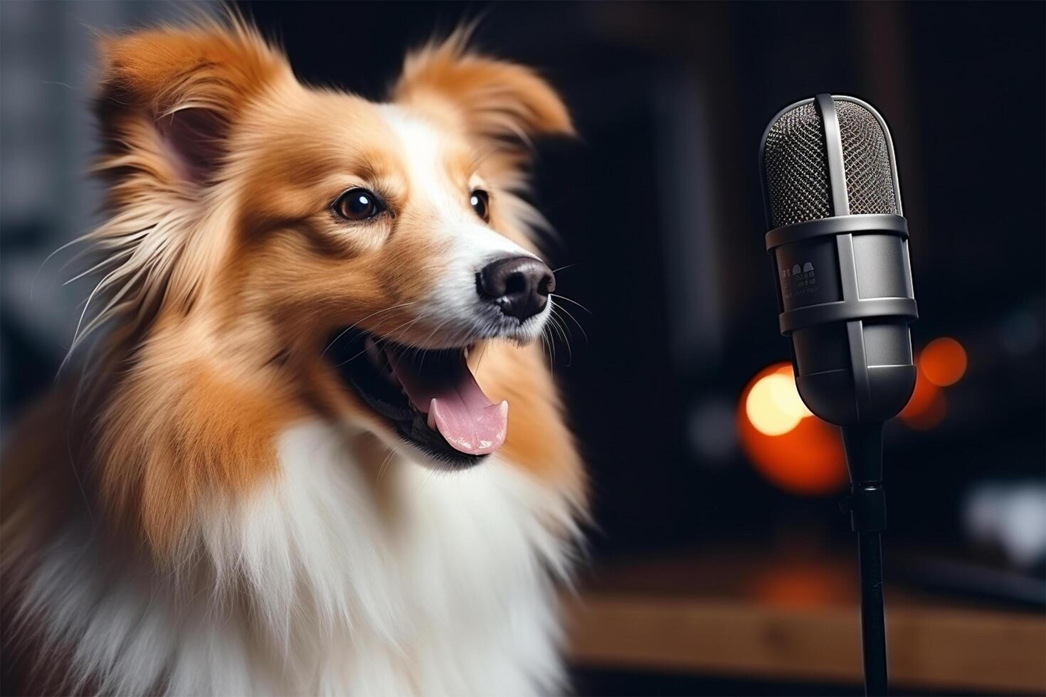 Pet in a podcasting place photo