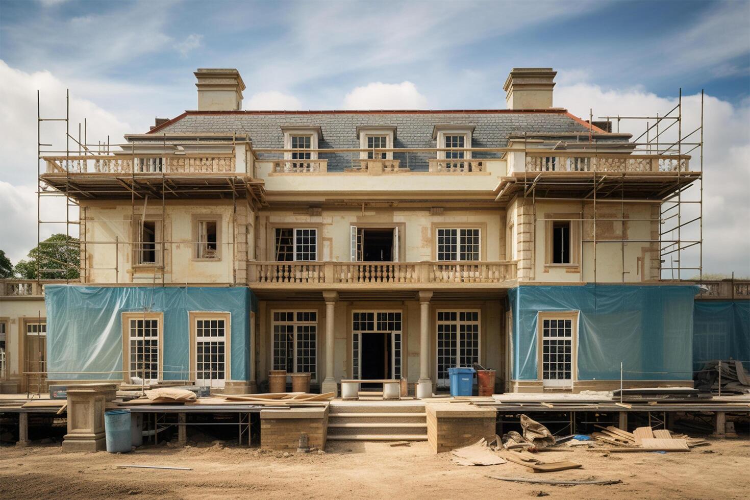 Country house being built photo