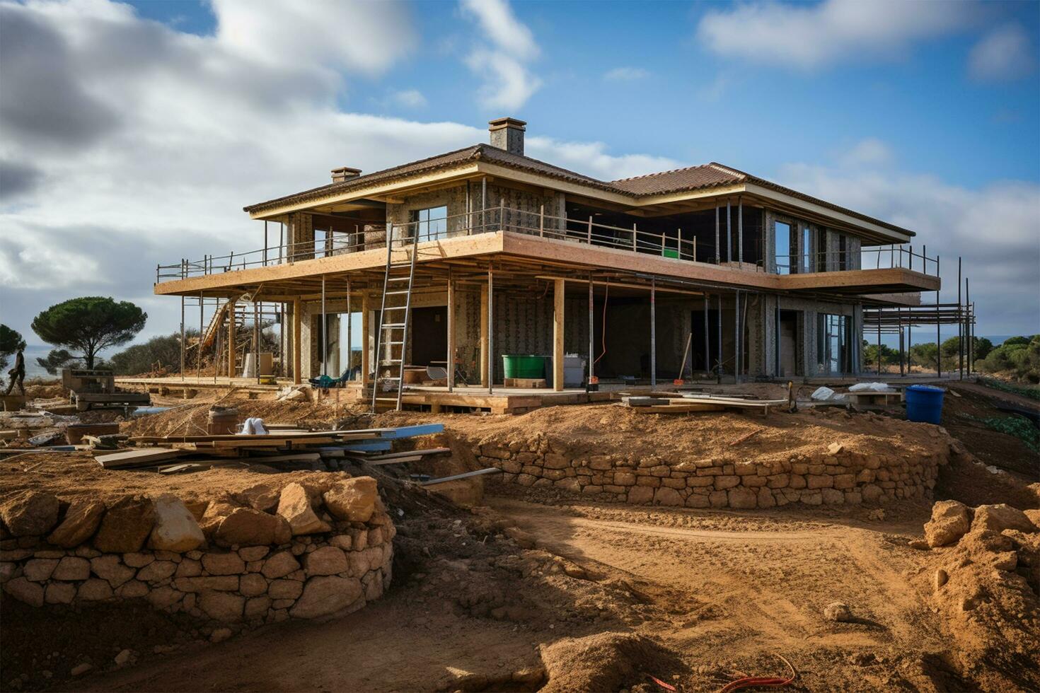 AI Generative Country house being built photo