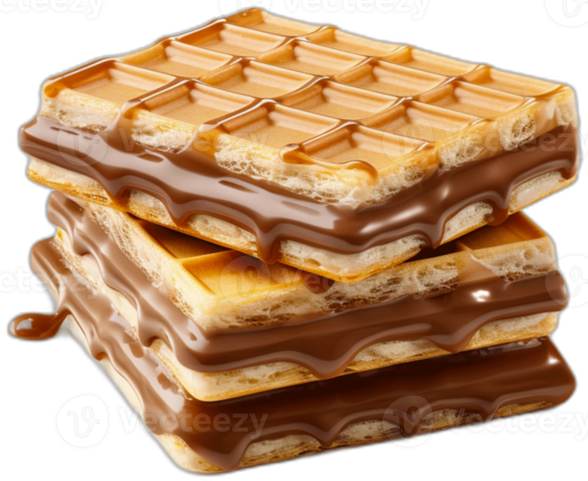 Belgian waffles with chocolate  AI Generated png