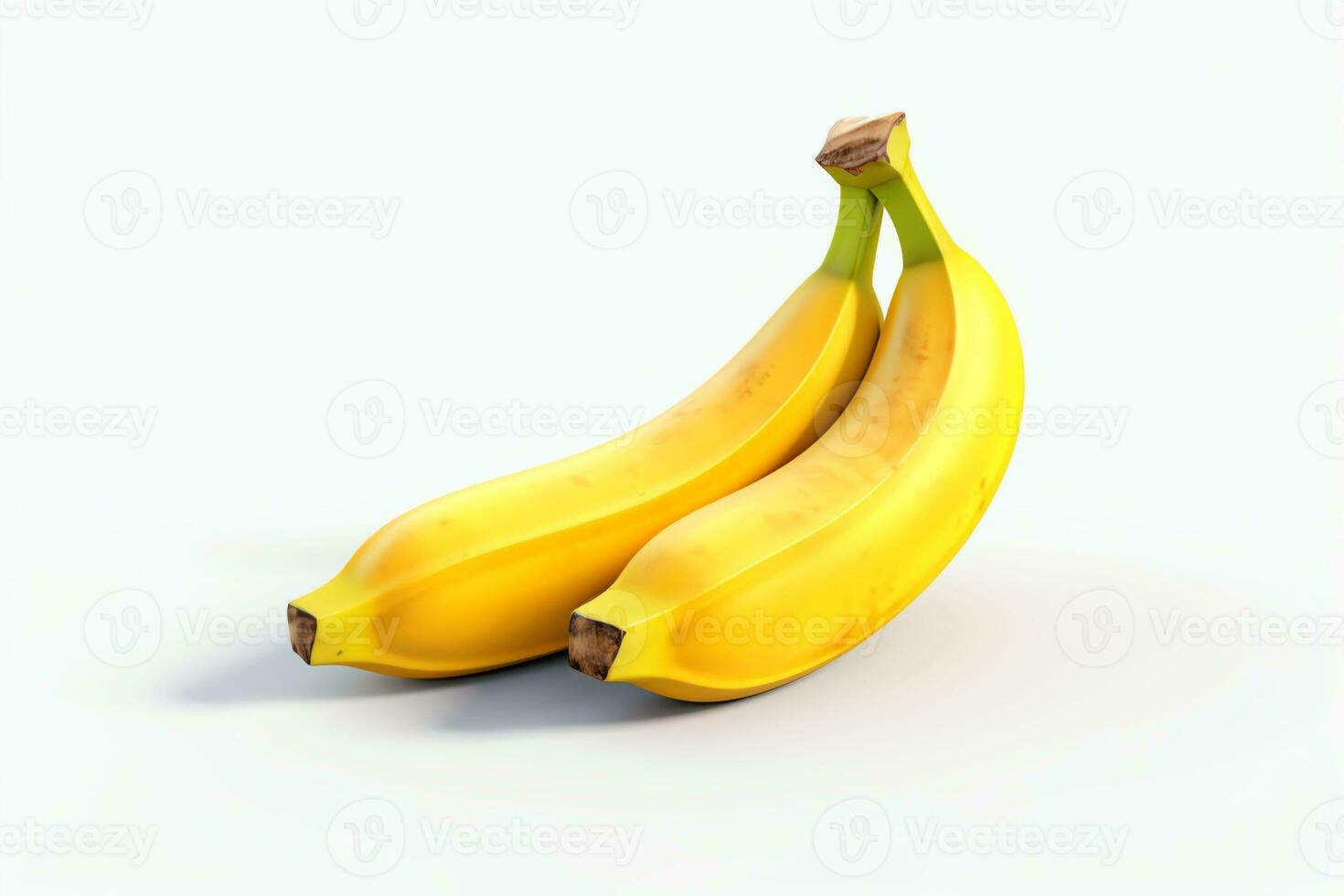 banana white background details realistic photo