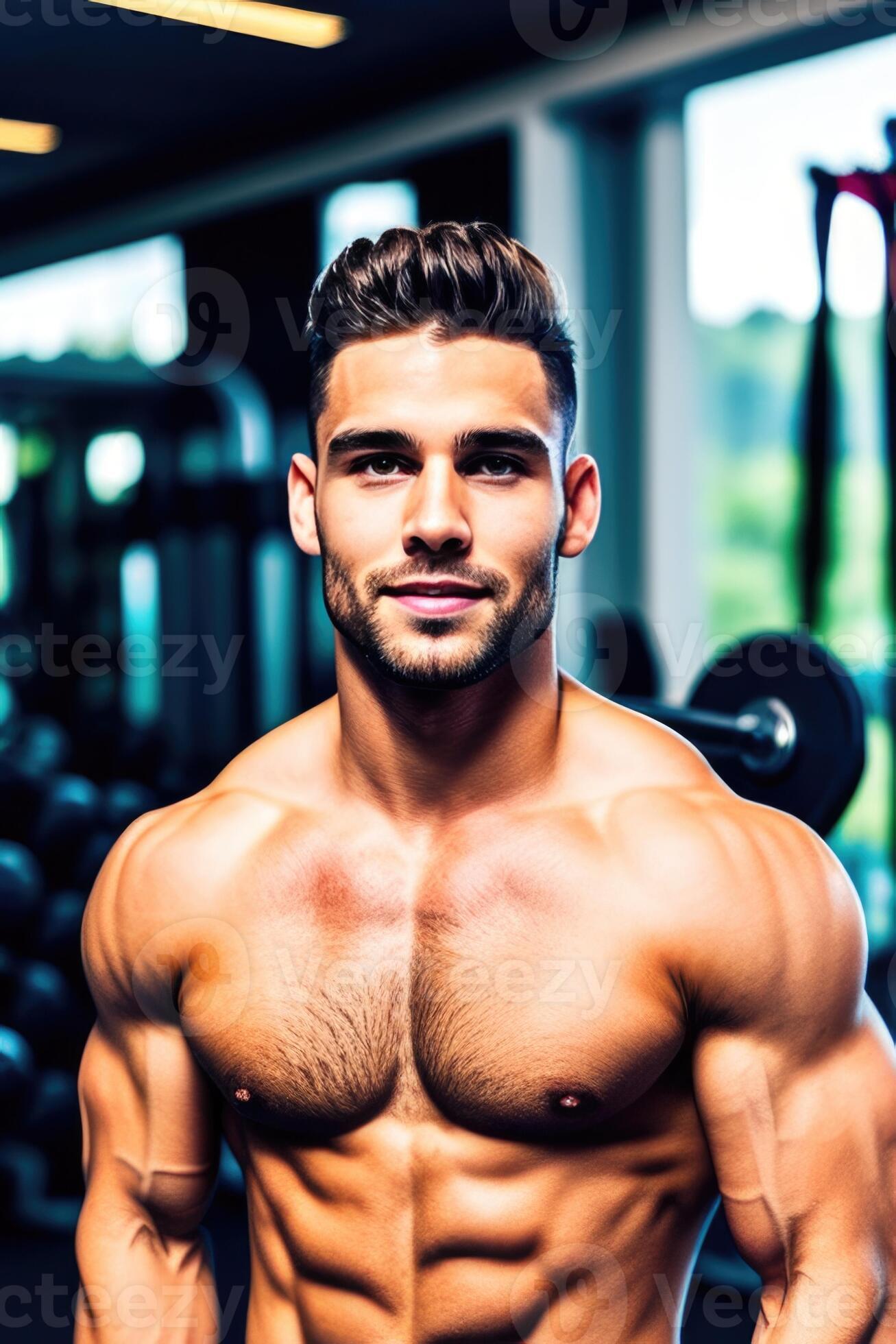Photography of Attractive fit man in the gym, Generative AI 27679884