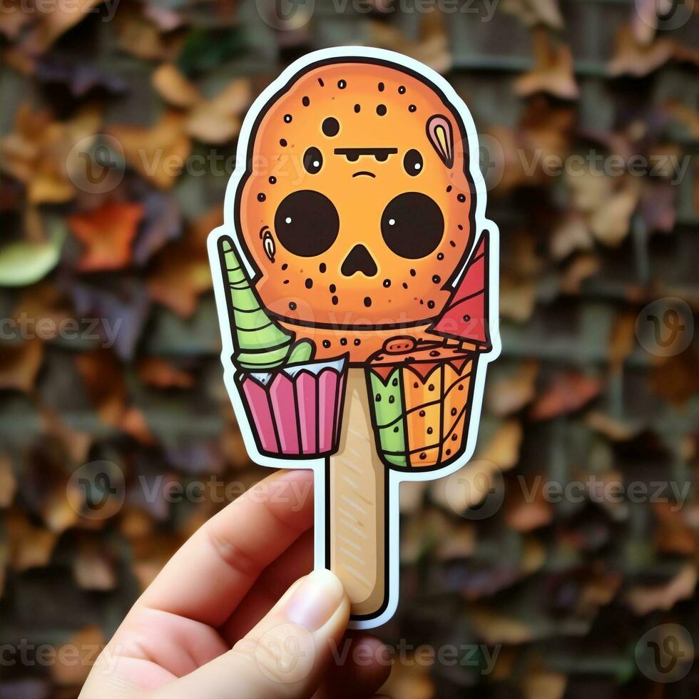 morir cortar pegatina Víspera de Todos los Santos paleta de hielo creativo No imagen foto