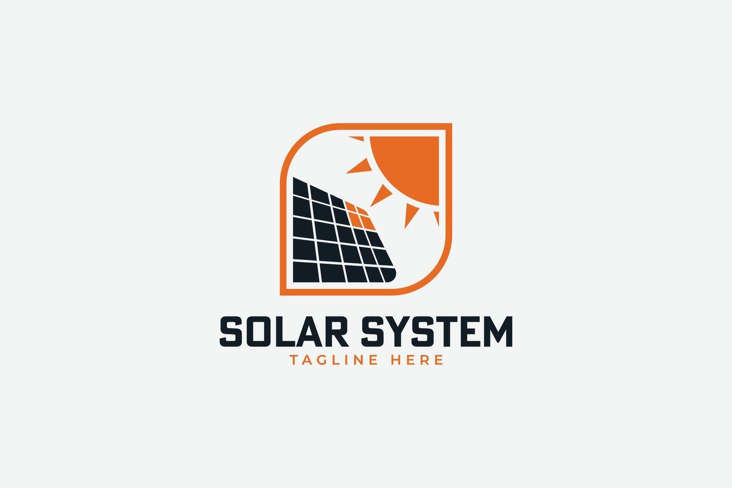 solar panel logo y icono vector