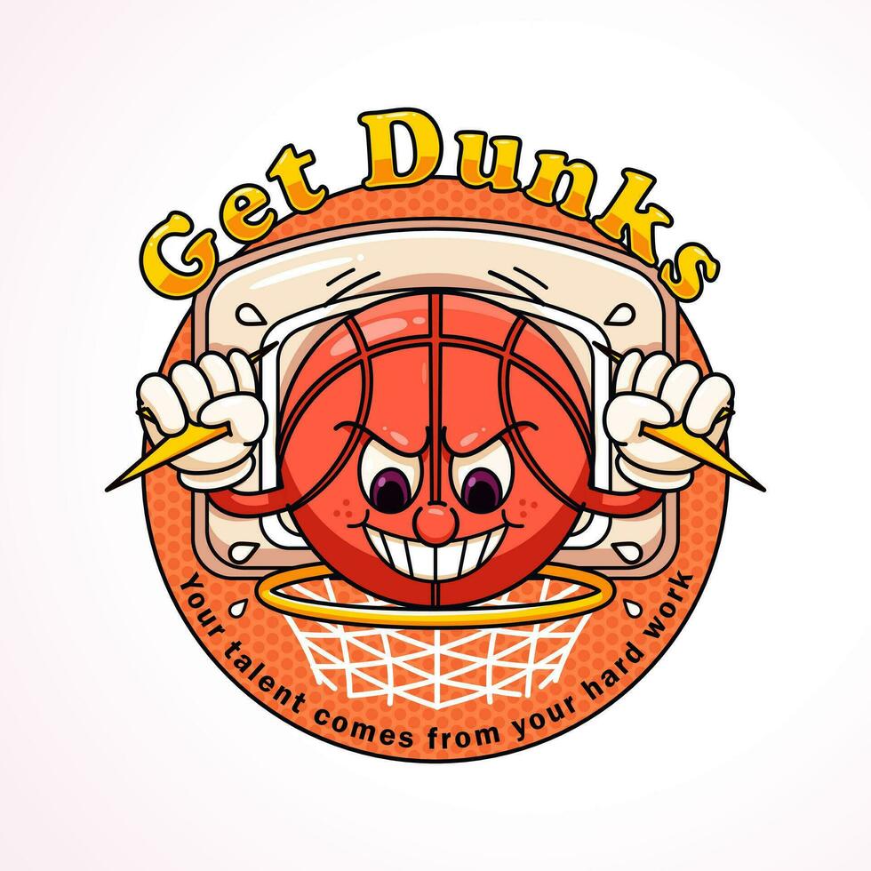 baloncesto mascota. Perfecto para logotipos, mascotas, camisetas, pegatinas y carteles vector