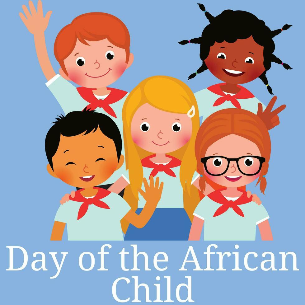 día de el africano niño ilustración vector