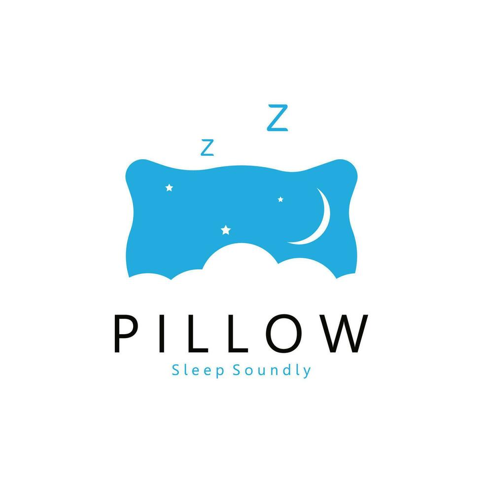 Sleeping Pillow Logo Template. Logo for Business, Interior, Furniture and Sleep Symbol. vector