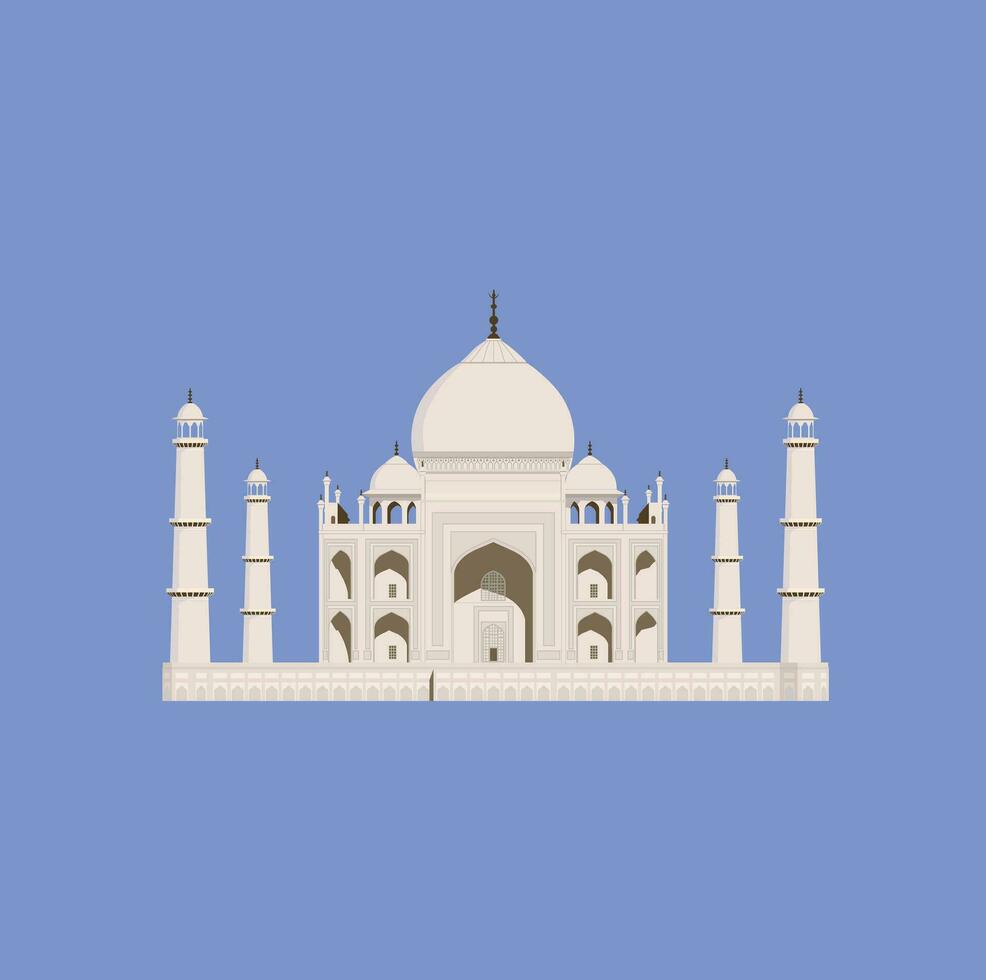 Taj Mahal vector illustration. Famous landmark in India. World famous landmarks. Tourism concept.