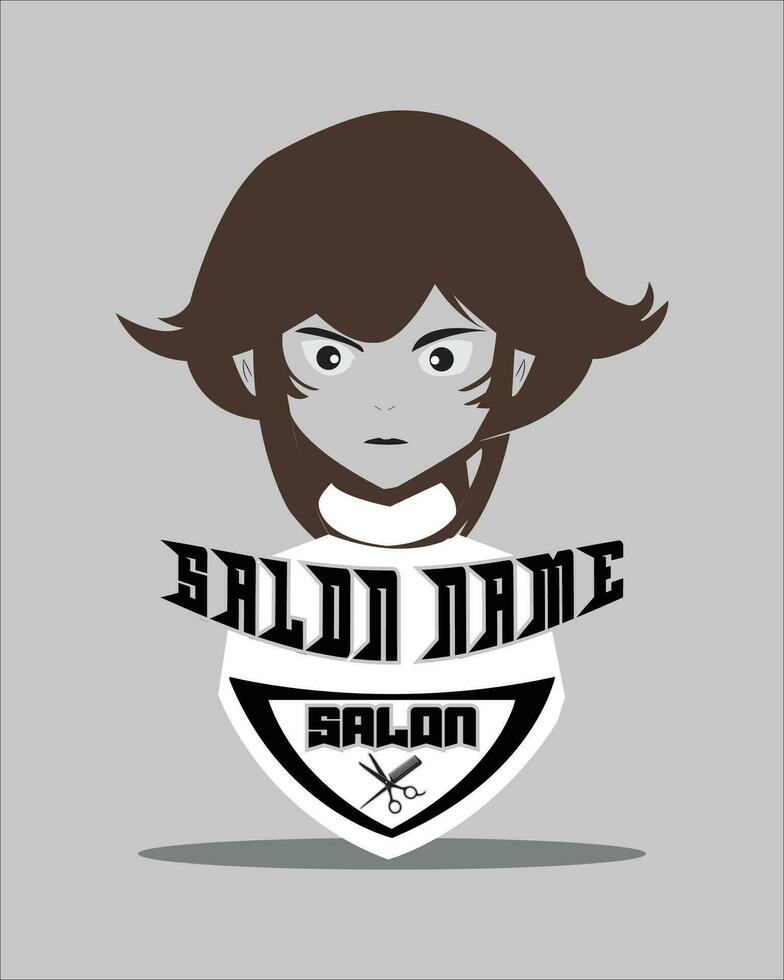 Girls Head Salon Mascot Logo vector
