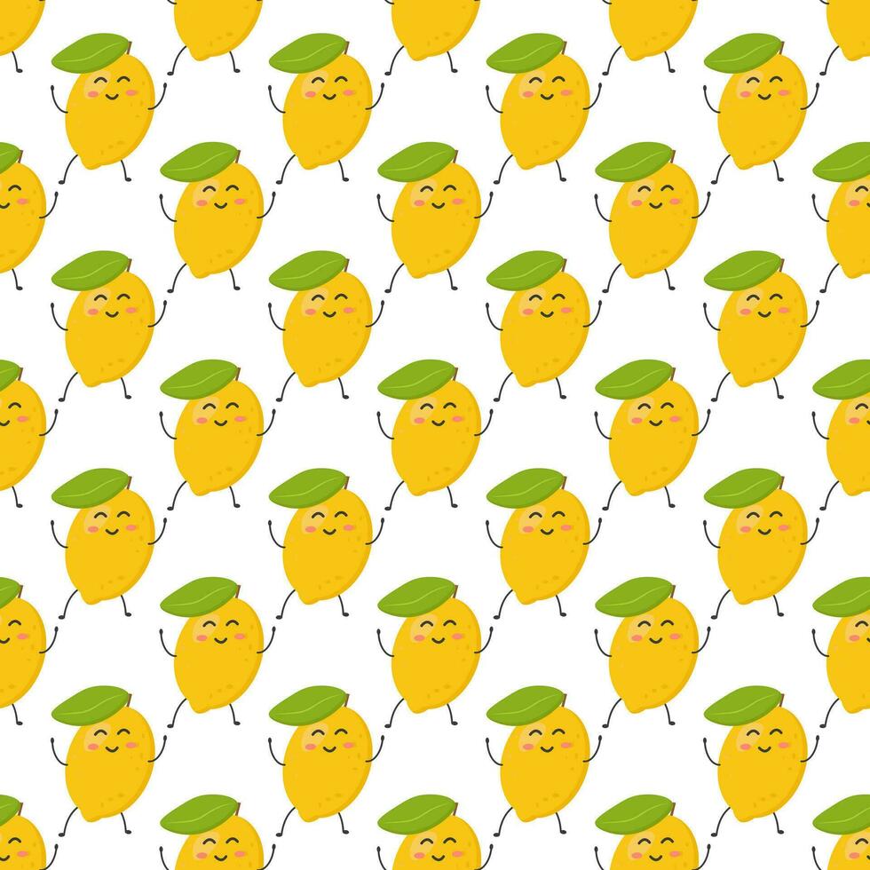 sin costura modelo de linda vistoso amarillo limones vector